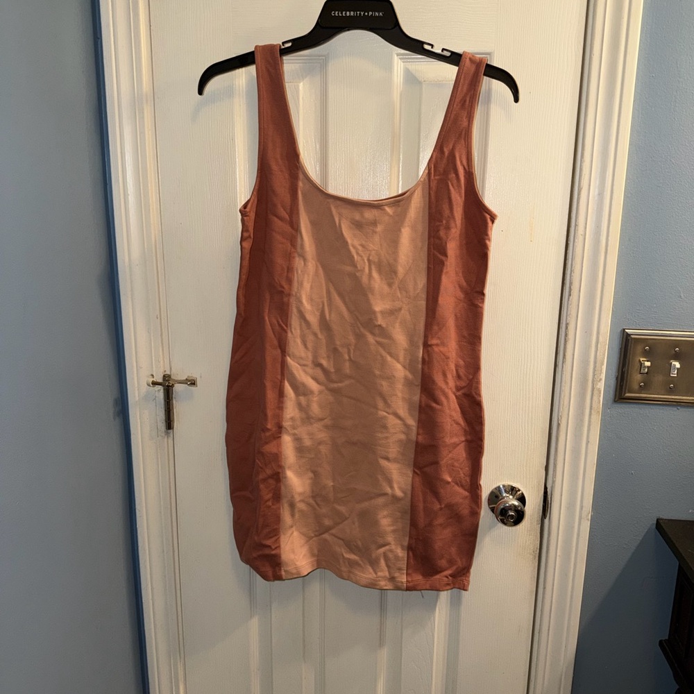 Forever 21 Pink and Tan Sleeveless dress